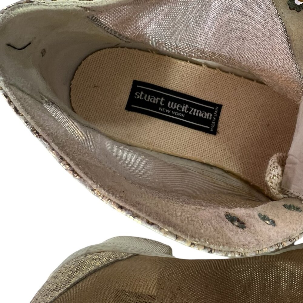 Stuart Weitzman Gold Mesh Python Ankle Booties Wi… - image 4